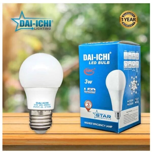 3W DAIICHI LED BULB STAR SERIES WARM E27 SCREW TYPE