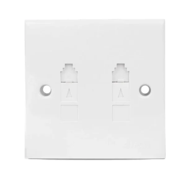 E-Series 2 Gang Shuttered Telephone Outlet