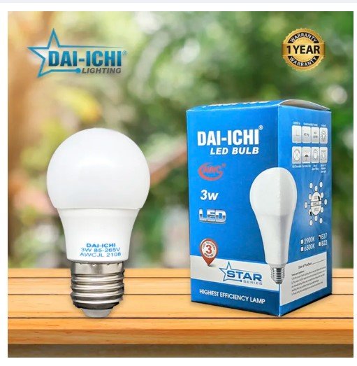 3W DAIICHI LED BULB STAR SERIES WHITE E27 SCREW TYPE