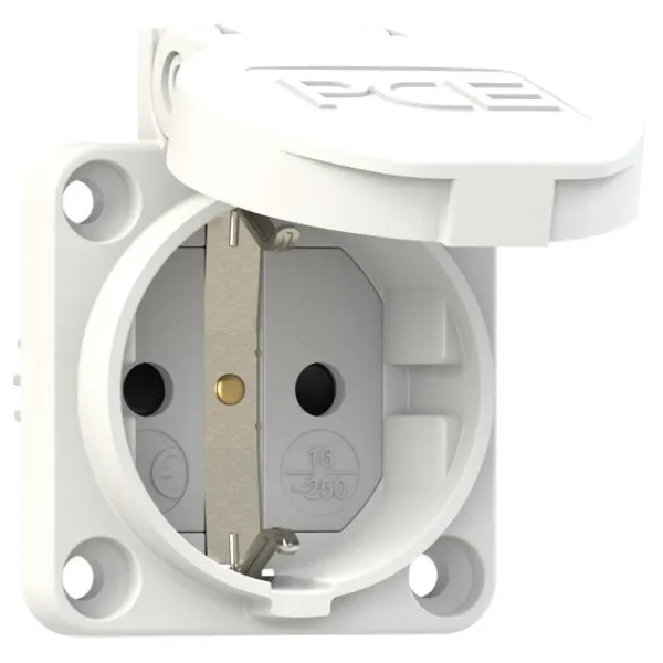 16 Amp 3 Pin Schuko Socket, Black IP54